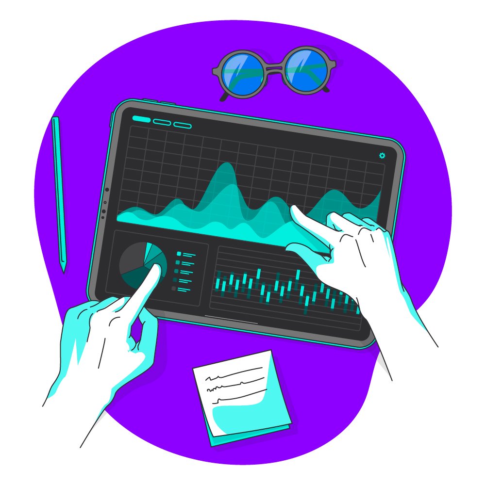 Illustration of SaaS keyword analysis showing data charts and performance metrics for SEA campaigns.