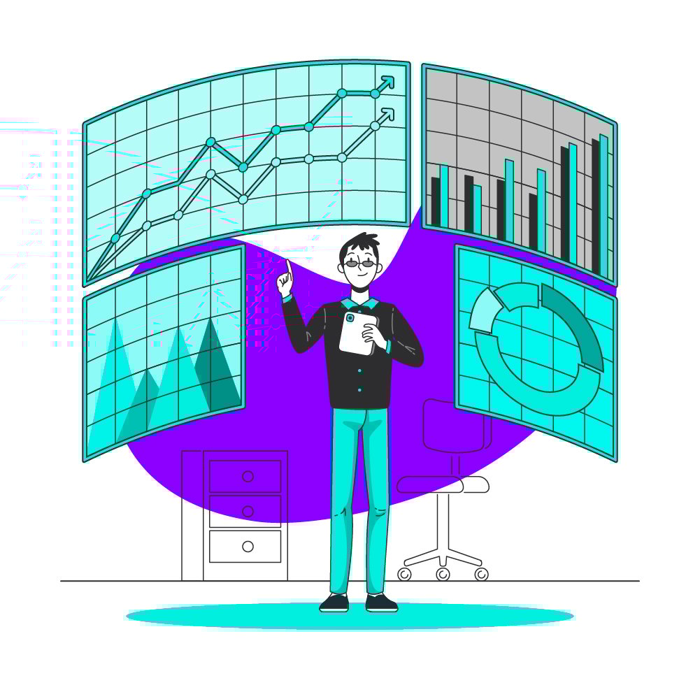 Marketer analyzing Google Ads performance dashboards with audience insights and conversion charts to optimize SaaS advertising ROI.